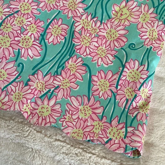 Vintage Lilly Pulitzer Blue Grass Lion print strapless dress - Picture 3 of 8